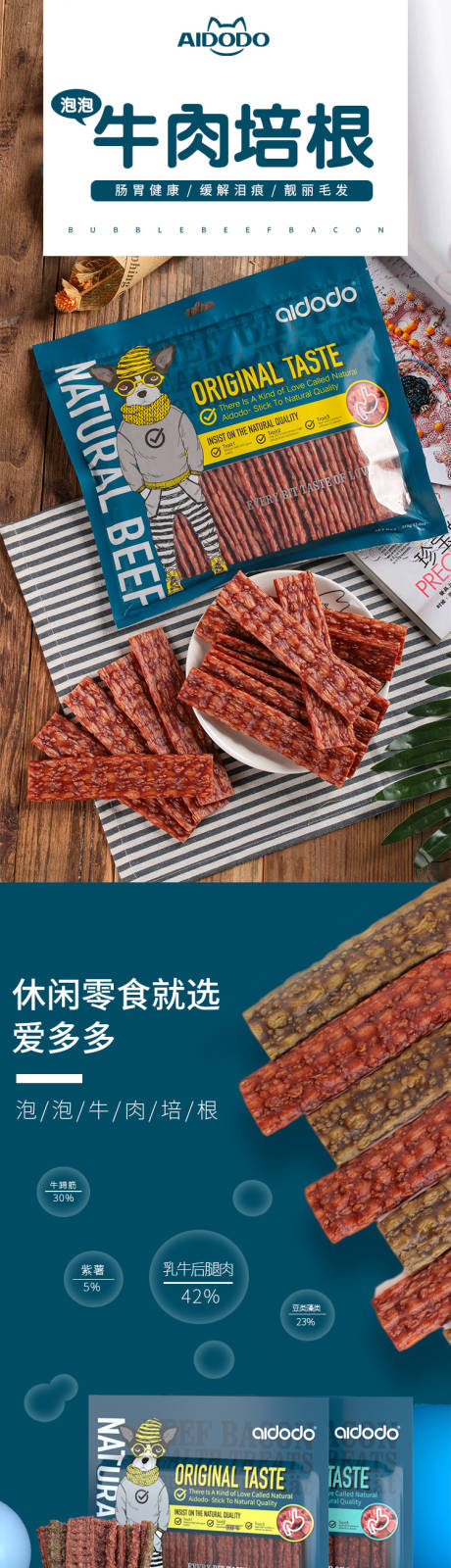 源文件下载【狗零食泡泡牛肉培根详情页】编号：88380007067196396