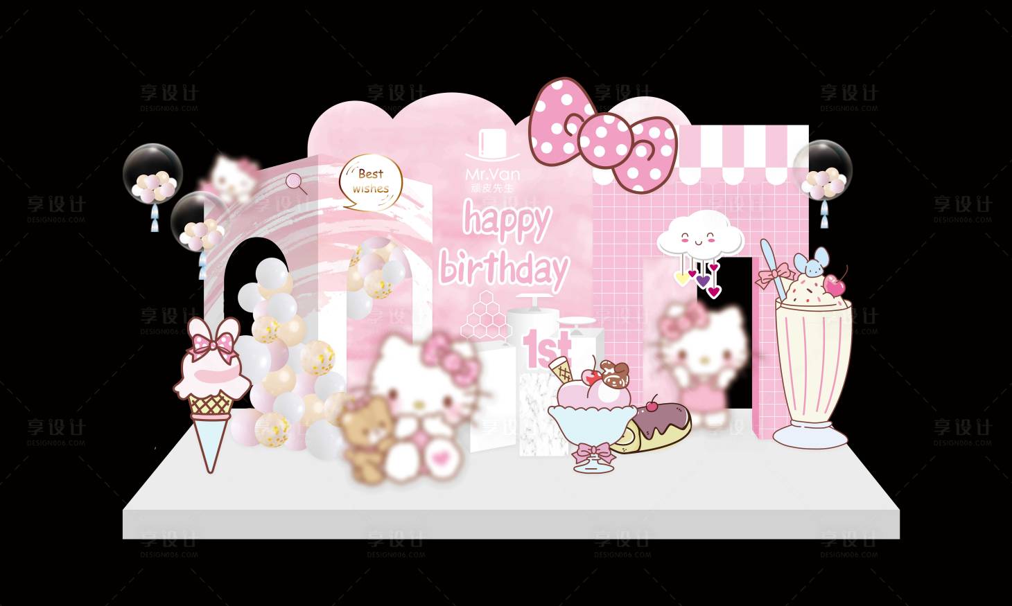 源文件下载【享设计】搜索编号：46450007147731684【宝宝生日宴背景板】