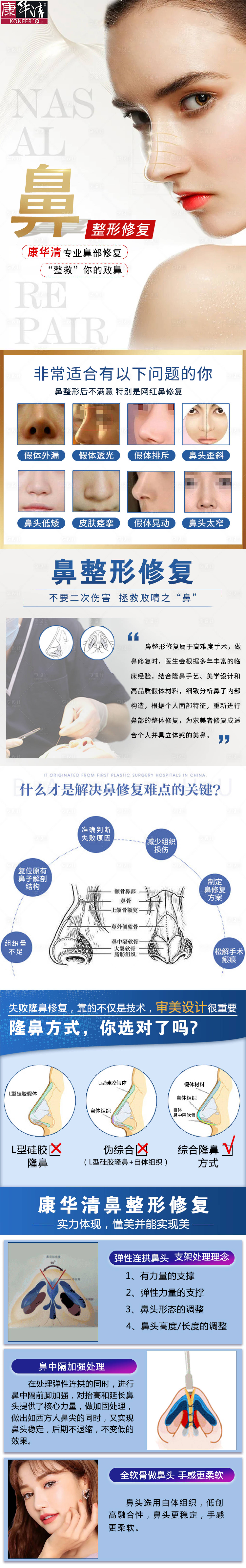 源文件下载【医美整形鼻修复长图专题设计】编号：47710007183928786