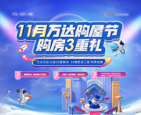 源文件下載【享設計】搜索編號：35570007289044398【地產購房三重禮活動展板】