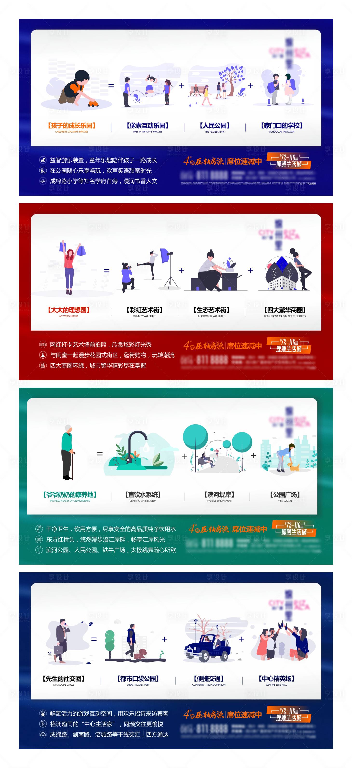 源文件下载【享设计】搜索编号：32620007135597827【住宅价值点系列海报展板】