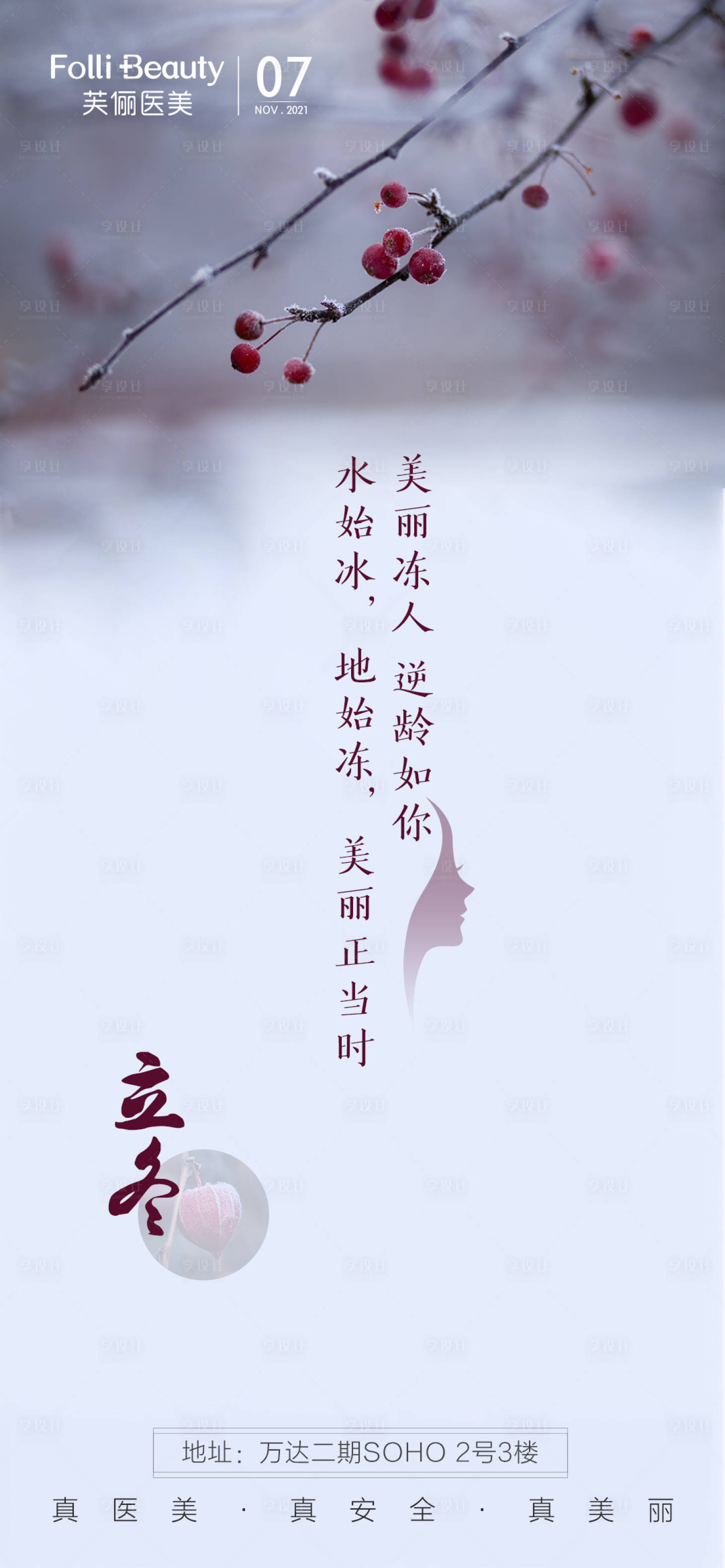 源文件下载【享设计】搜索编号：23490007116853899【医美立冬冬至海报】