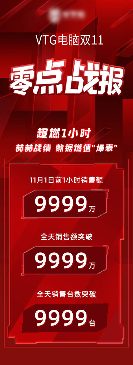 源文件下载【双十一战报海报】编号：43360007281146400