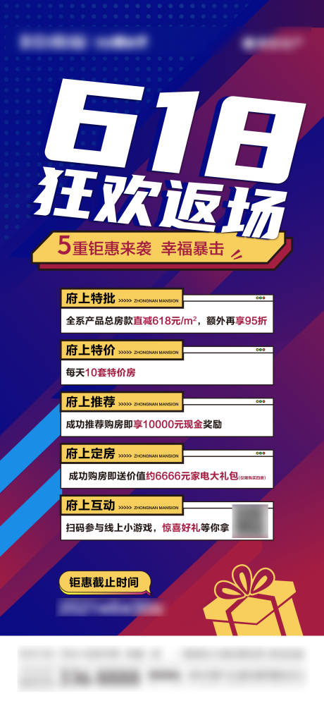 源文件下載【地產(chǎn)購(gòu)房節(jié)五重禮促銷(xiāo)活動(dòng)海報(bào)】編號(hào)：26720007260644931