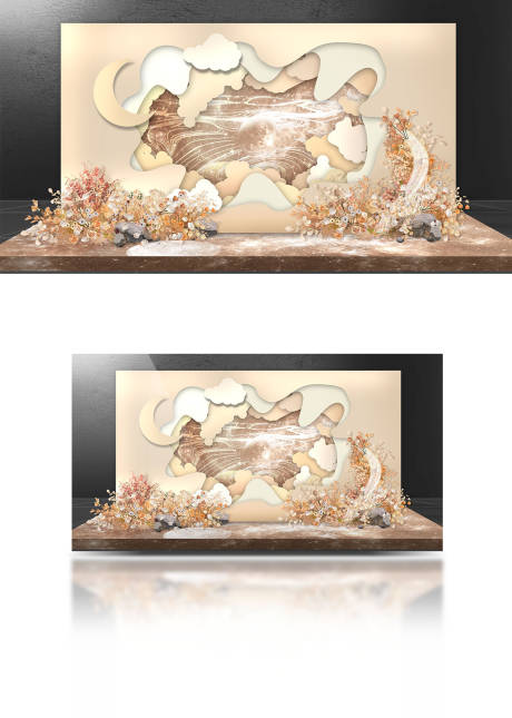 源文件下载【简欧浪漫粉色婚礼背景板】编号：22930006548865608