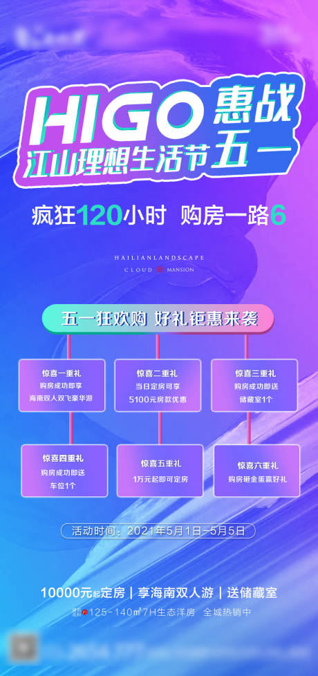 源文件下载【五一购房节钜惠六重礼海报】编号：20211110154542690