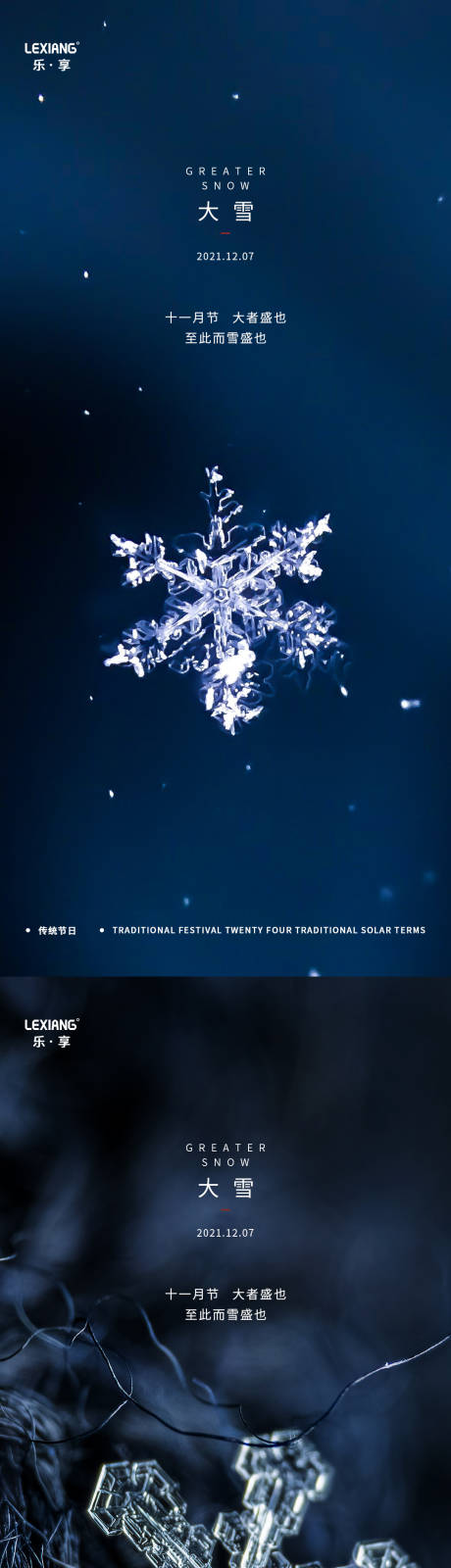 源文件下载【大雪节气系列海报】编号：95040007415483224