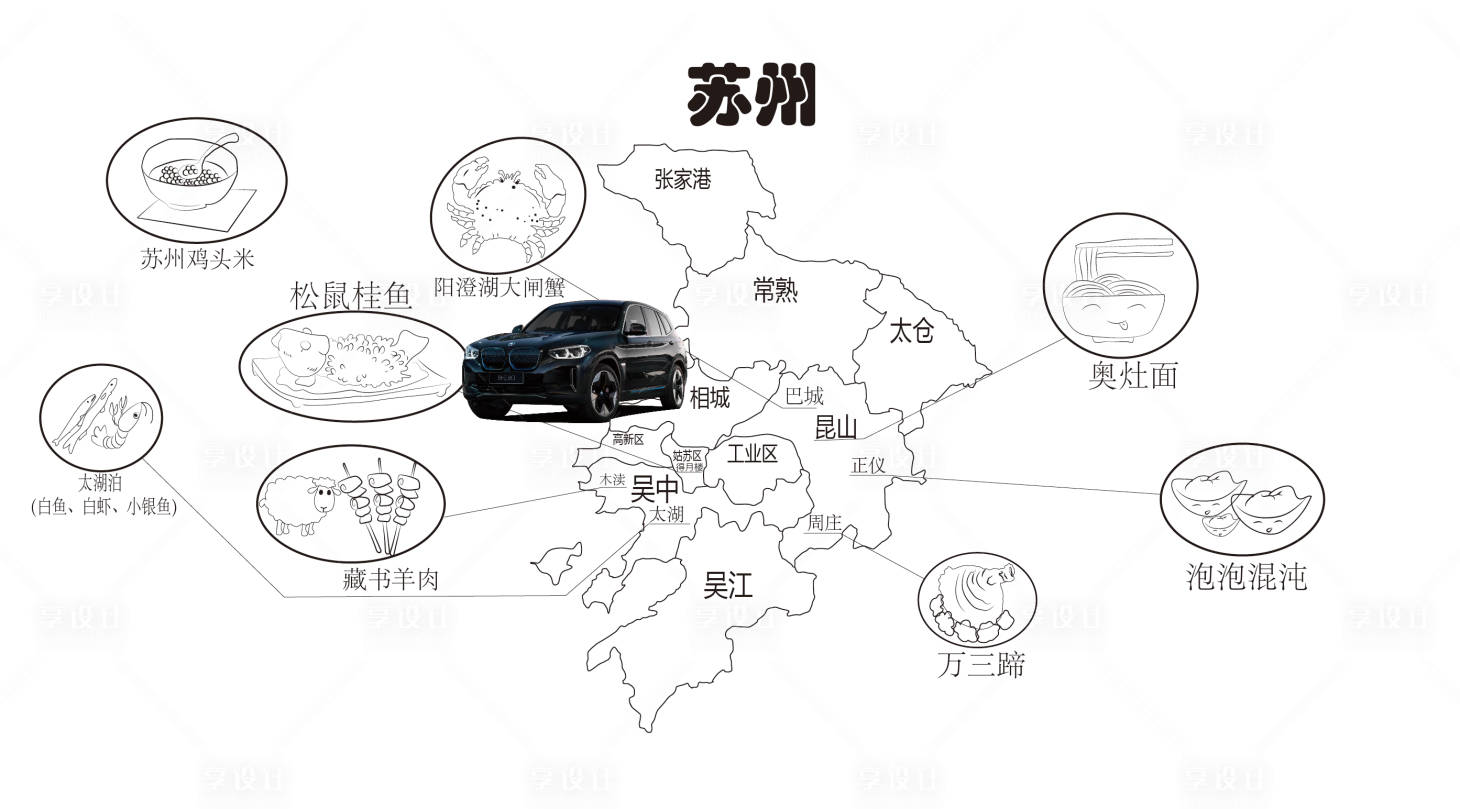 源文件下载【享设计】搜索编号：92900007144836176【苏州特色美食地图】