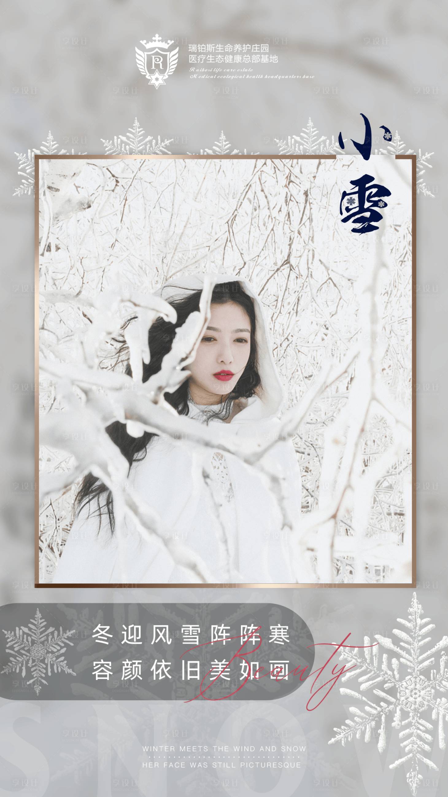 源文件下載【享設計】搜索編號：84190007112165660【醫美小雪節氣海報】