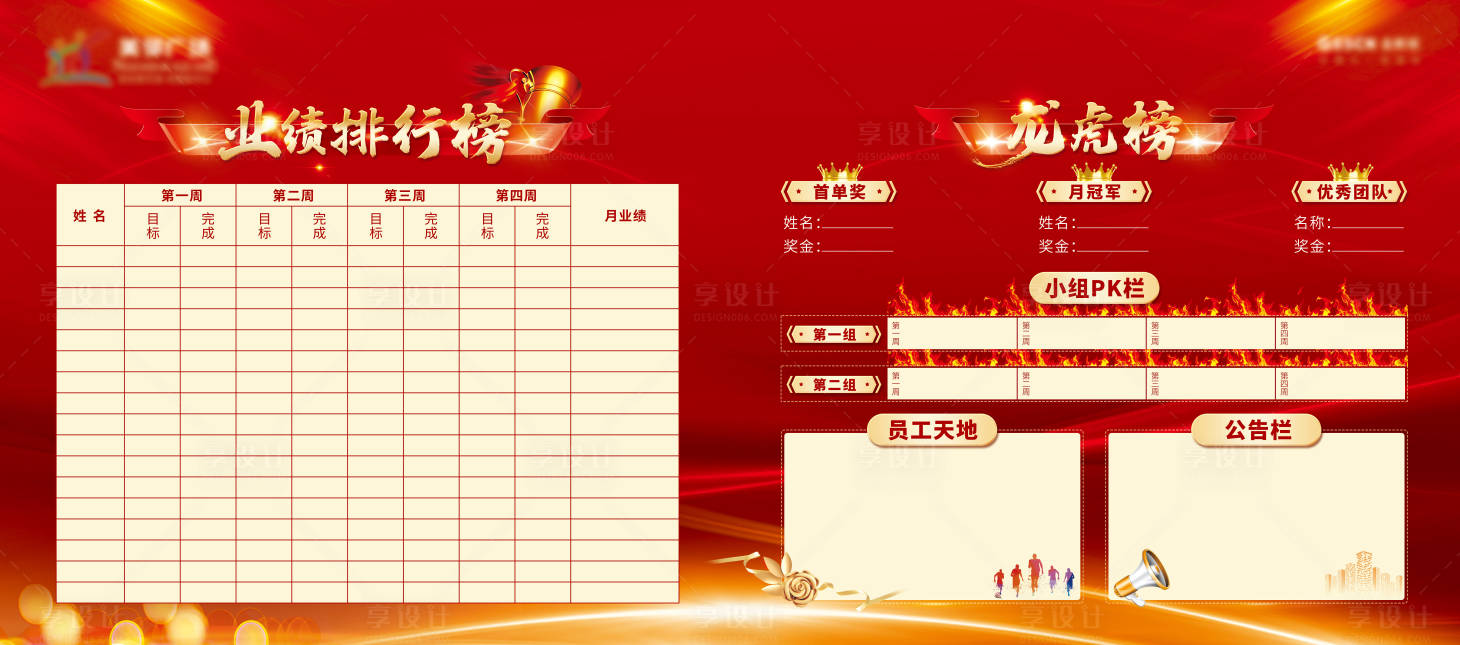 源文件下載【地產(chǎn)銷售PK龍虎榜展板】編號：38920007570893440