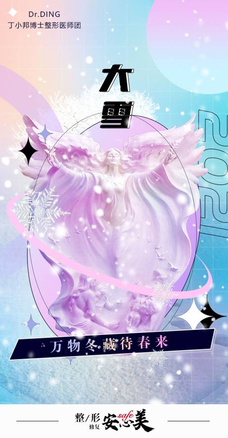 源文件下载【医美大雪创意节气海报】编号：80630007524535556
