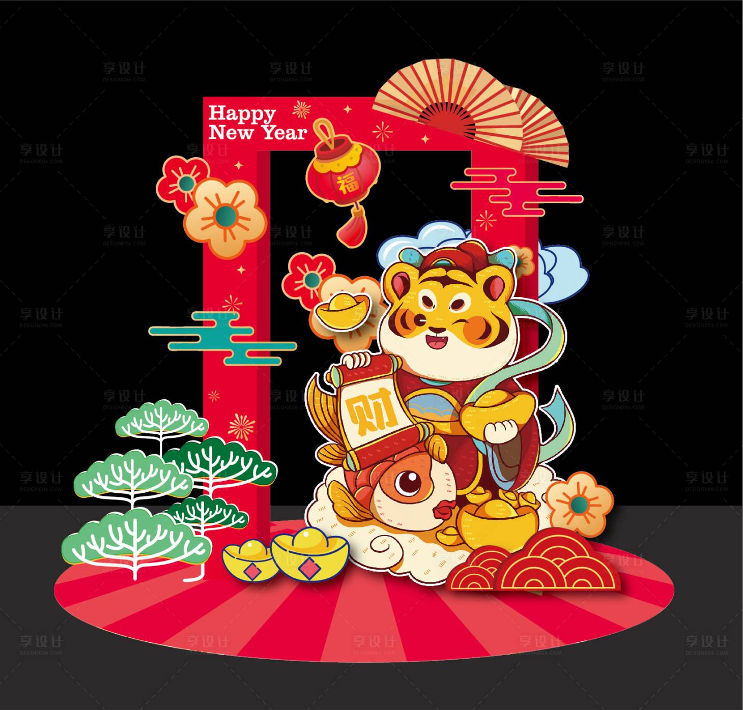 源文件下载【虎年美陈打卡小景】编号：17700007901816167
