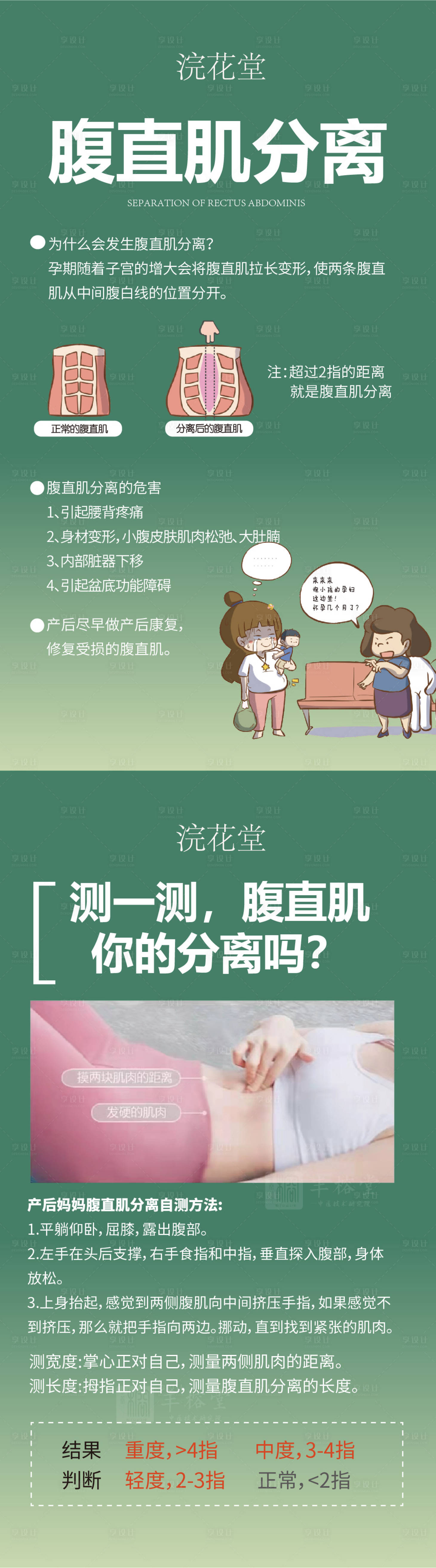 源文件下載【享設計】搜索編號：50560007495434805【產(chǎn)后腹直肌分離自測海報】