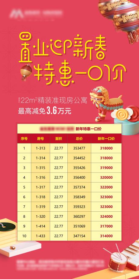 源文件下载【地产新春置业特价房微信海报】编号：58640007837413433