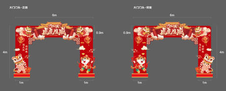 源文件下载【2022年虎年喜庆新年门头】编号：20390007912704401