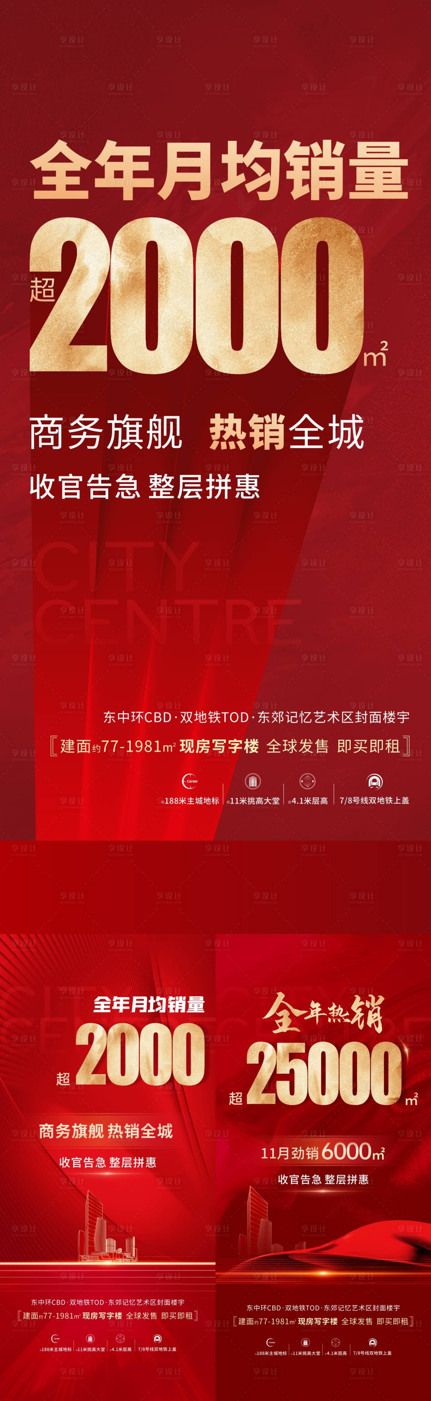 源文件下载【享设计】搜索编号：52830007652259757【地产红金海报】