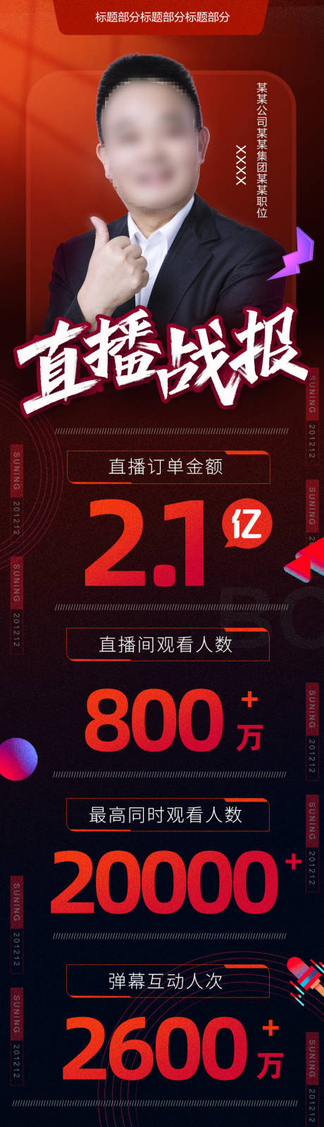 源文件下载【直播战报人物长图海报】编号：47700007559052361