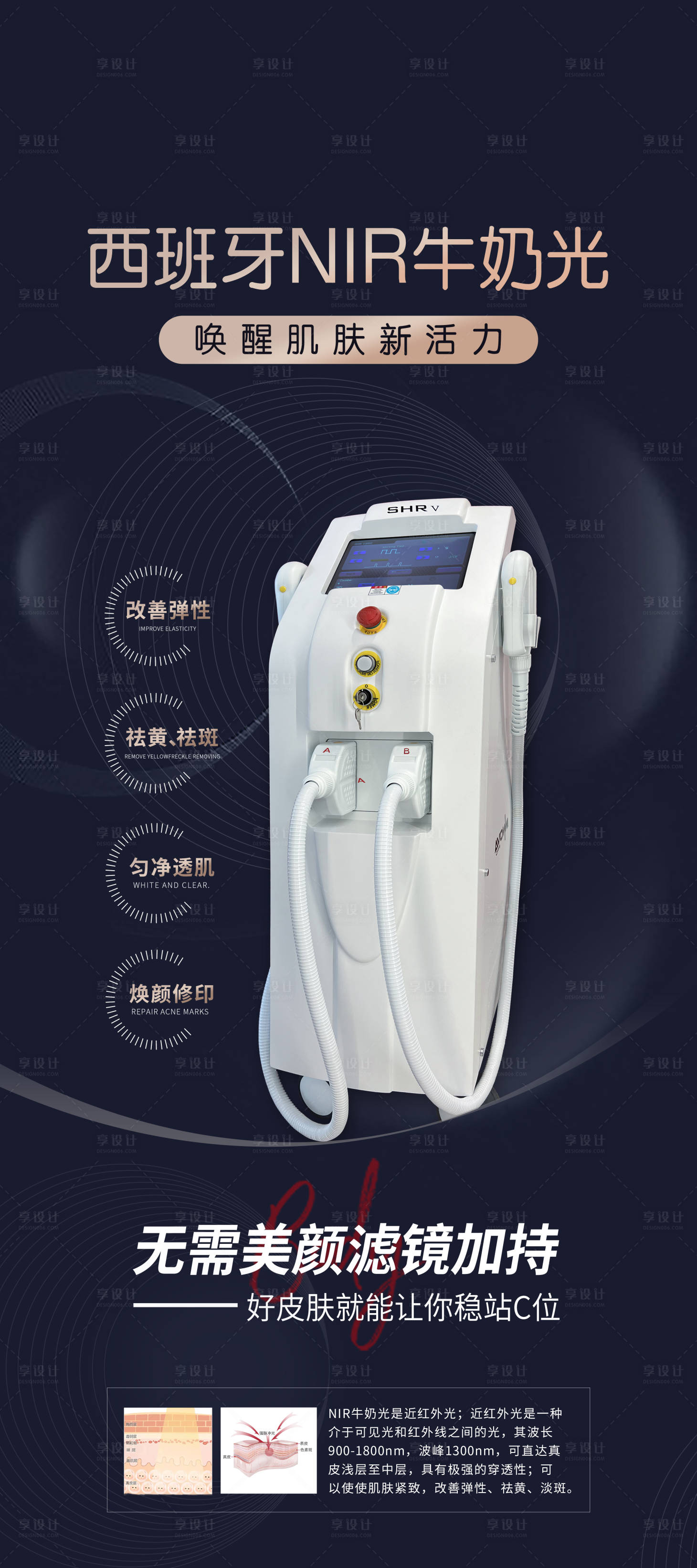 源文件下载【享设计】搜索编号：93300007892034838【西班牙牛奶光仪器海报】