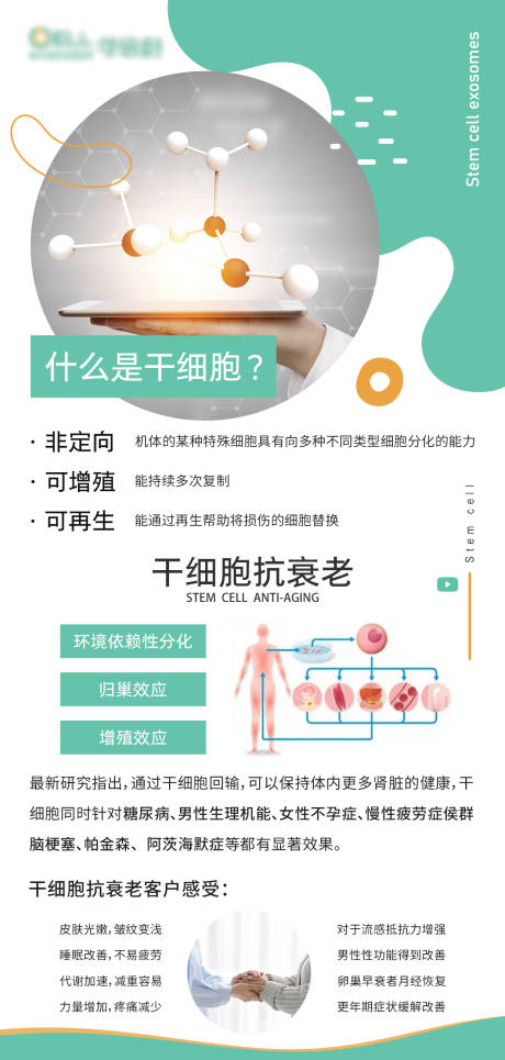 源文件下载【了解干细胞及干细胞抗衰知识海报】编号：23480007487484626