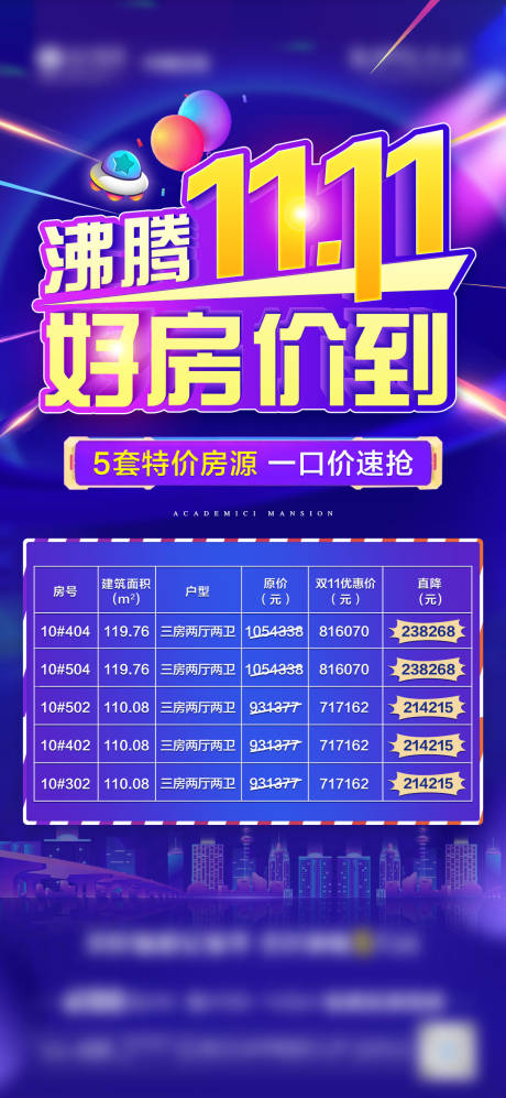 源文件下載【享設(shè)計(jì)】搜索編號(hào)：75400007665316758【地產(chǎn)雙十一特價(jià)房海報(bào)】
