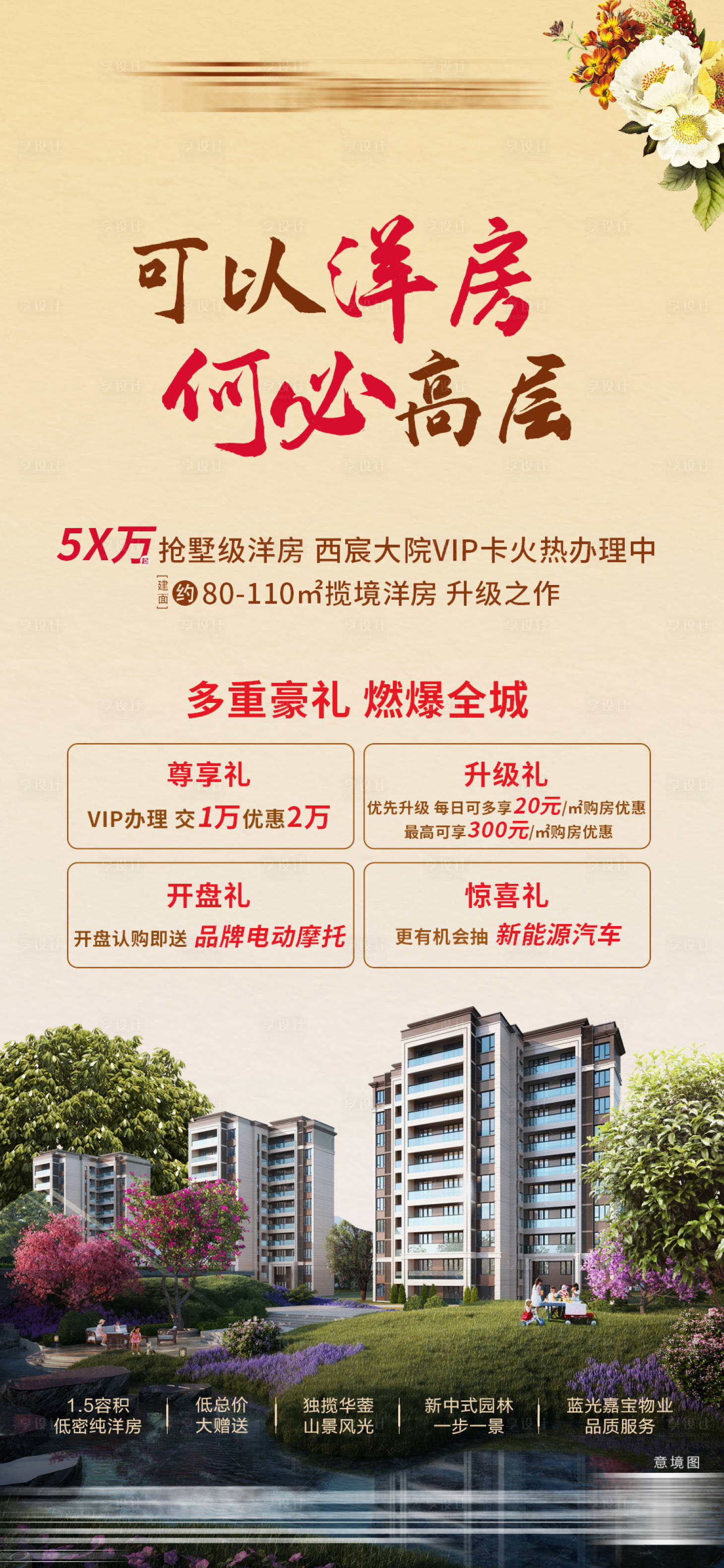 源文件下载【享设计】搜索编号：52080007459857989【可以洋房 何必高层海报】
