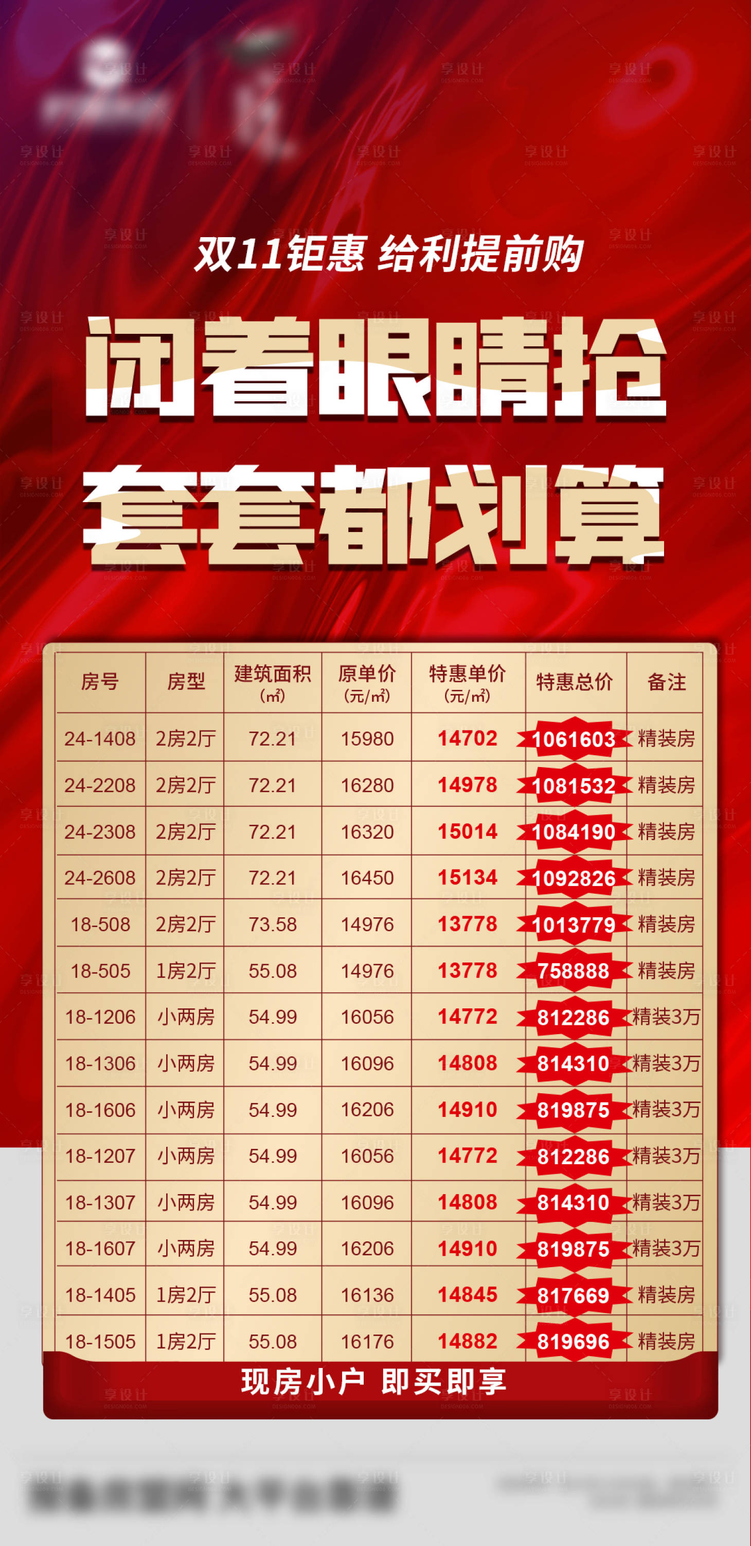 源文件下载【享设计】搜索编号：81480007785813278【地产特价房源图红金海报】