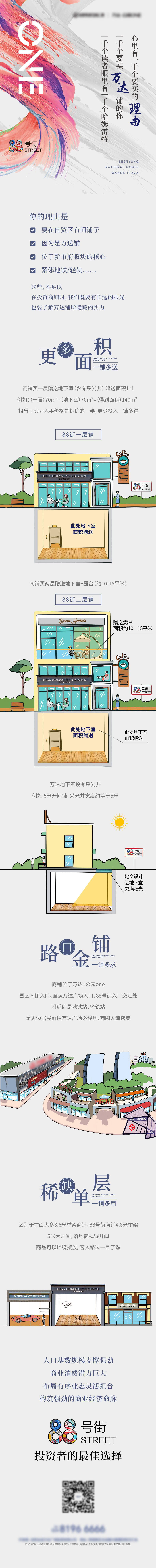 源文件下载【商铺价值点产品系列手绘插画地产长图】编号：97190007826222010