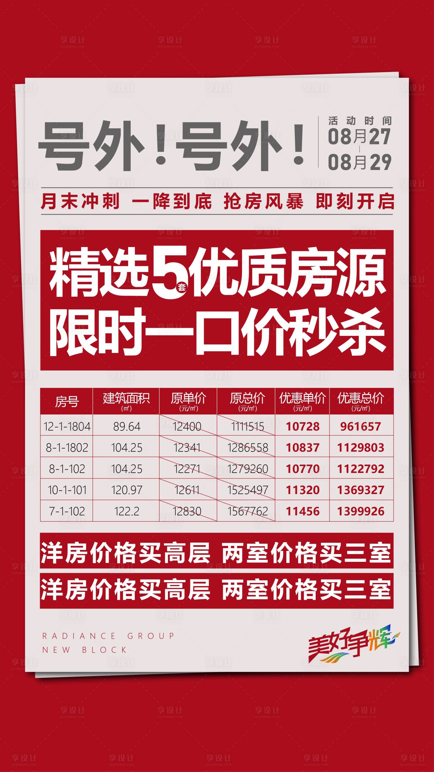 源文件下載【享設計】搜索編號：52030007498583796【報紙?zhí)貎r房海報】