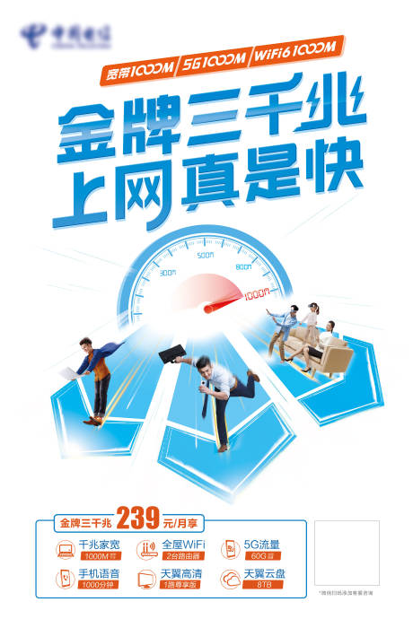 源文件下载【享设计】搜索编号：13360007789758557【宽带简约海报】