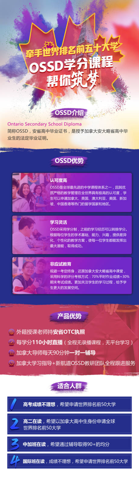 加拿大学分课程长图海报