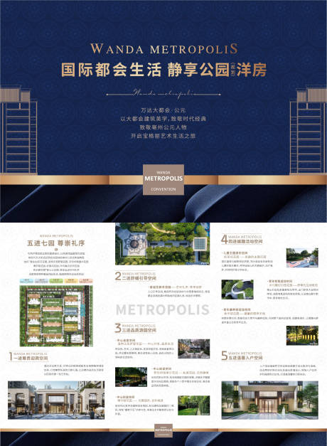源文件下载【房地产景观价值点蓝金DM宣传单页】编号：59930007465643880