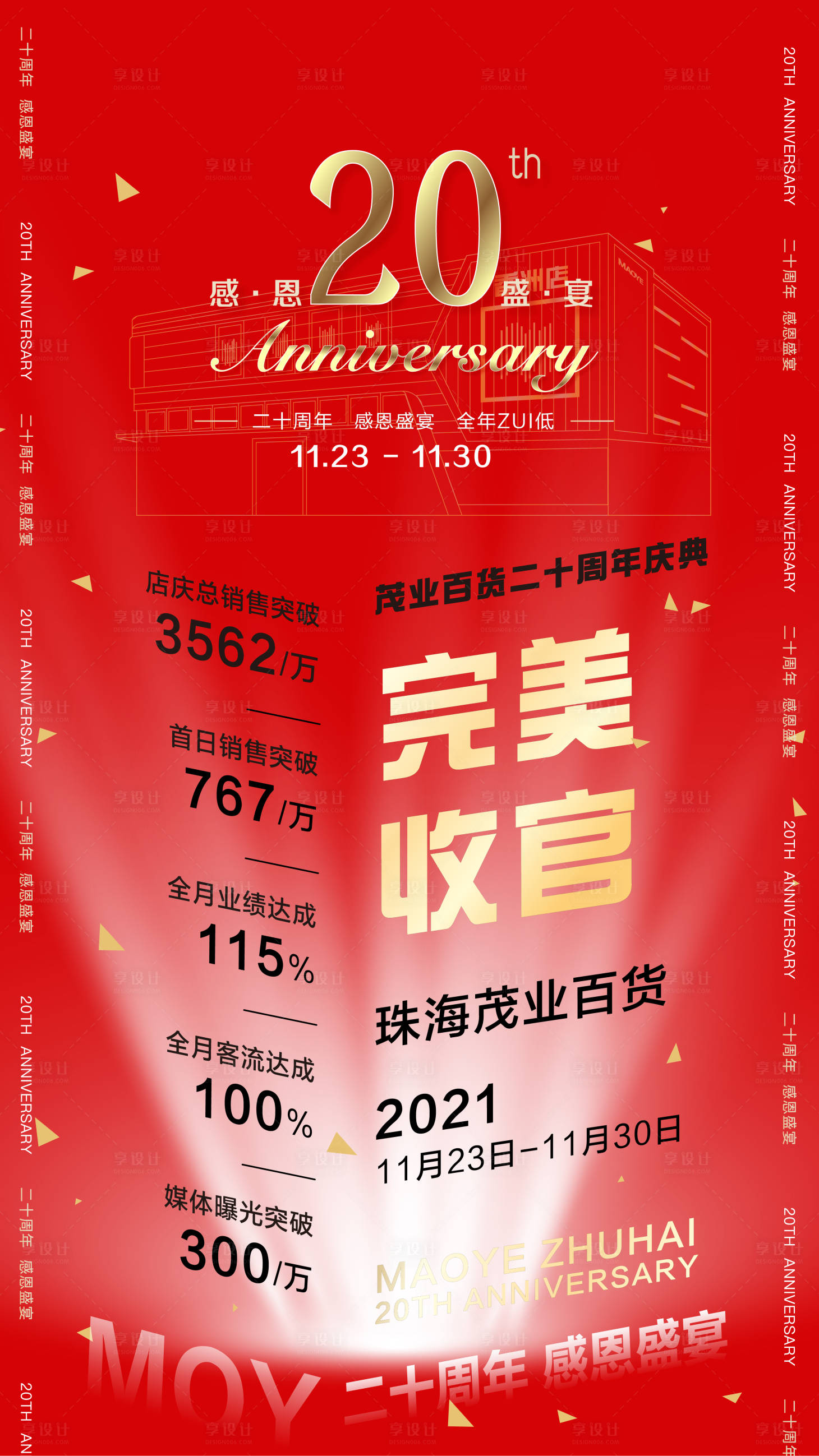 源文件下载【享设计】搜索编号：58060007741508460【周年庆战报海报】