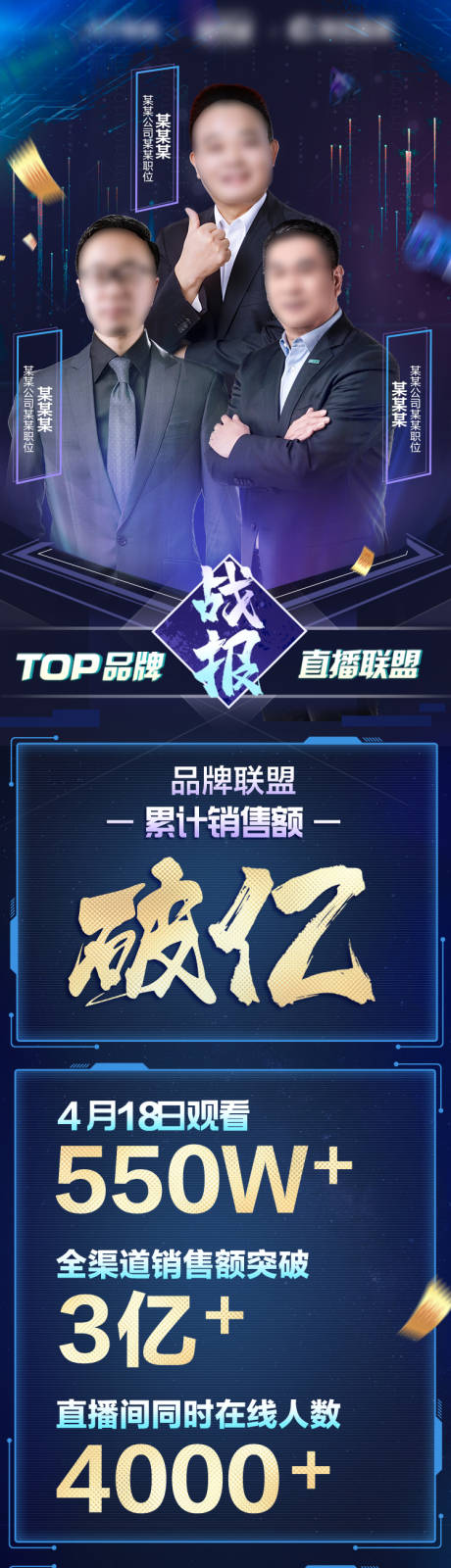 源文件下载【享设计】搜索编号：12620007743386285【科技风直播长图人物海报】