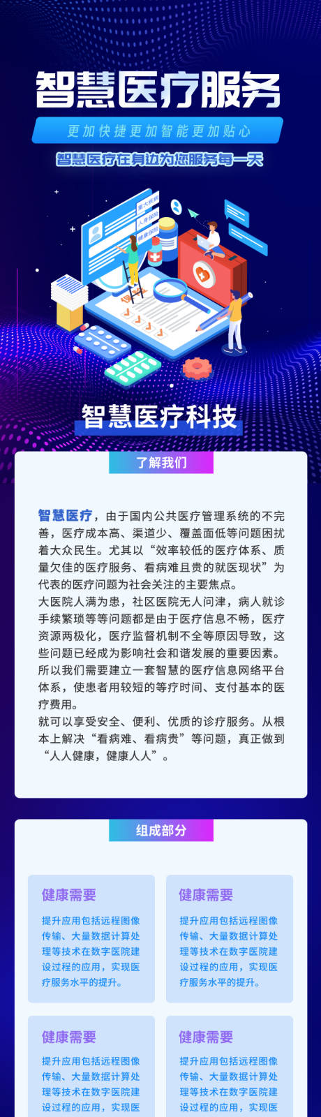 源文件下载【智慧医疗科技互联网长图海报】编号：20211214195154524