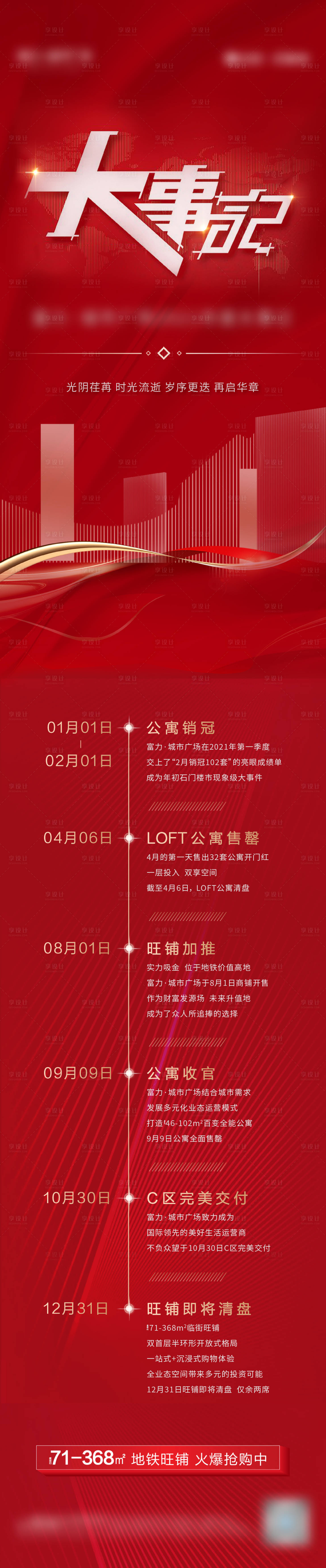 源文件下載【享設計】搜索編號：93250007904335782【地產年終大事記長圖】