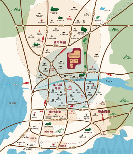编号：20211204110520203【享设计】源文件下载-青岛城阳区商圈区位图