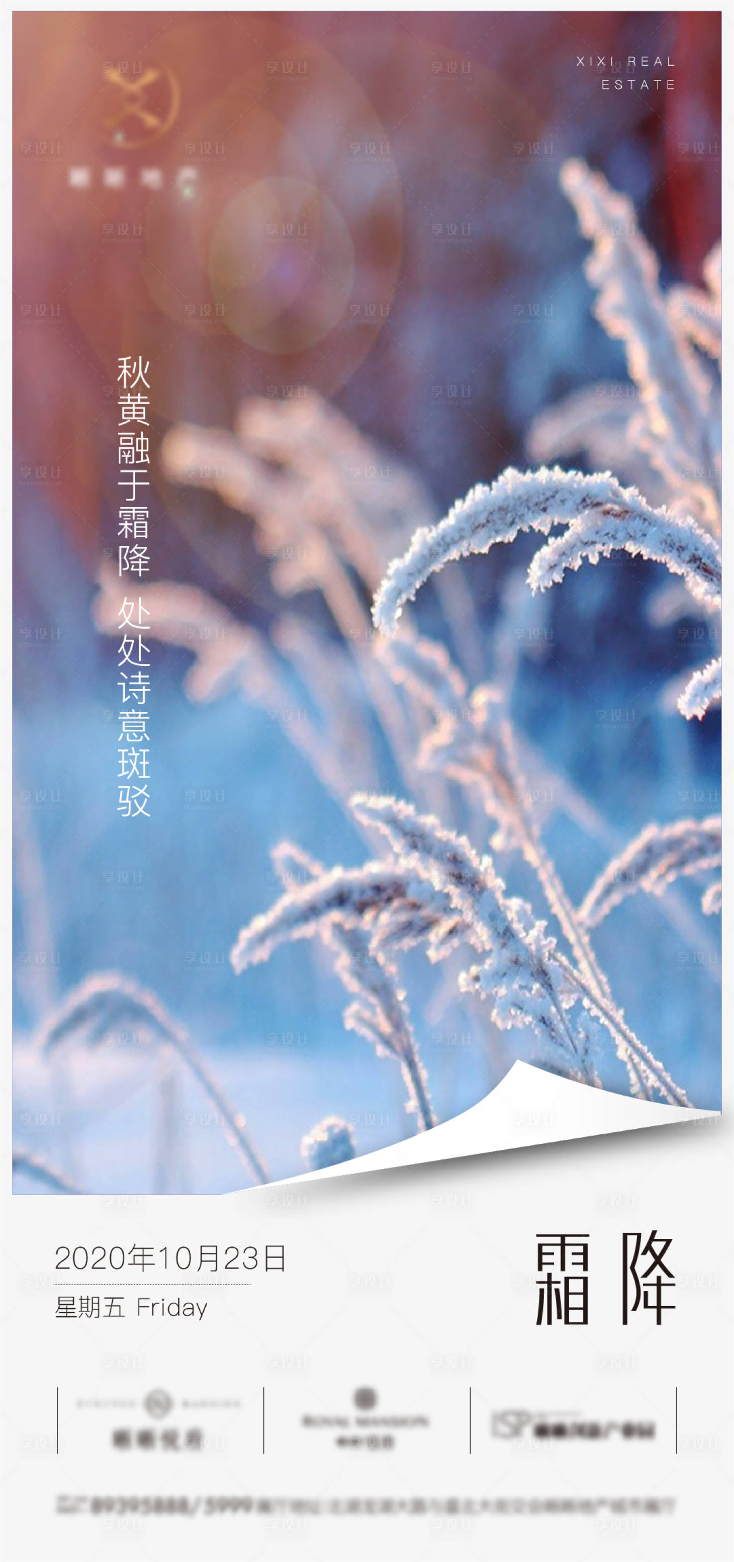 地产节气霜降海报-源文件【享设计】