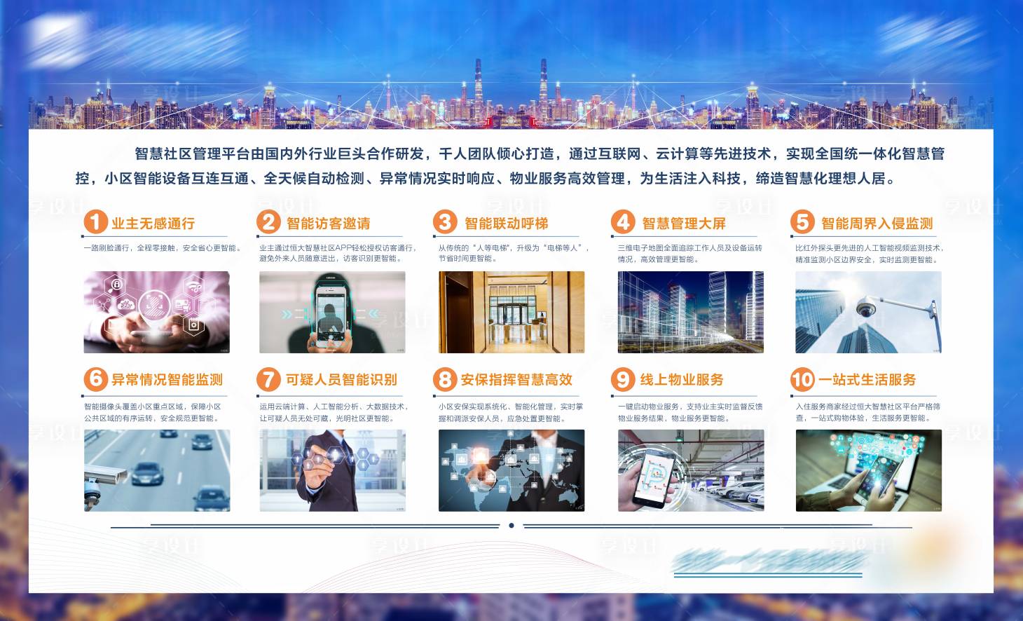 源文件下載【享設計】搜索編號：51900007700596987【物業(yè)智慧社區(qū)背景板】
