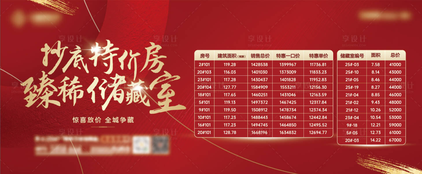 源文件下载【享设计】搜索编号：44710008069307320【新年特价房展板】