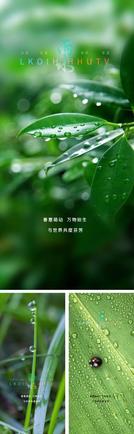 源文件下載【享設計】搜索編號：33860008237725229【雨水節氣系列海報】
