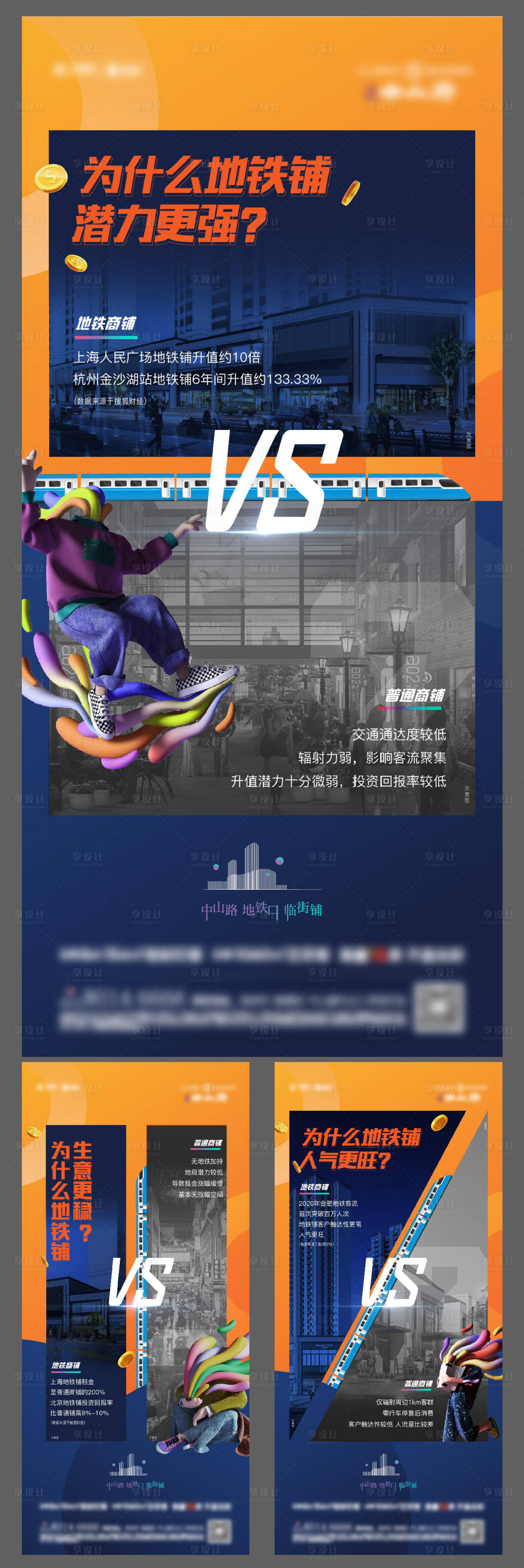 源文件下载【地产橙色商铺价值对比系列海报】编号：84240007941558363