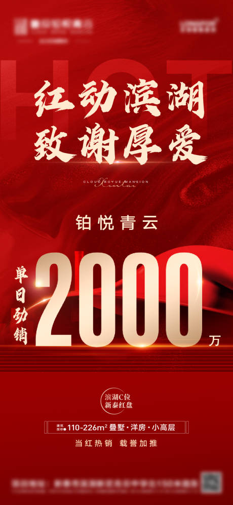 源文件下载【地产热销数据红金海报】编号：19420008108812141