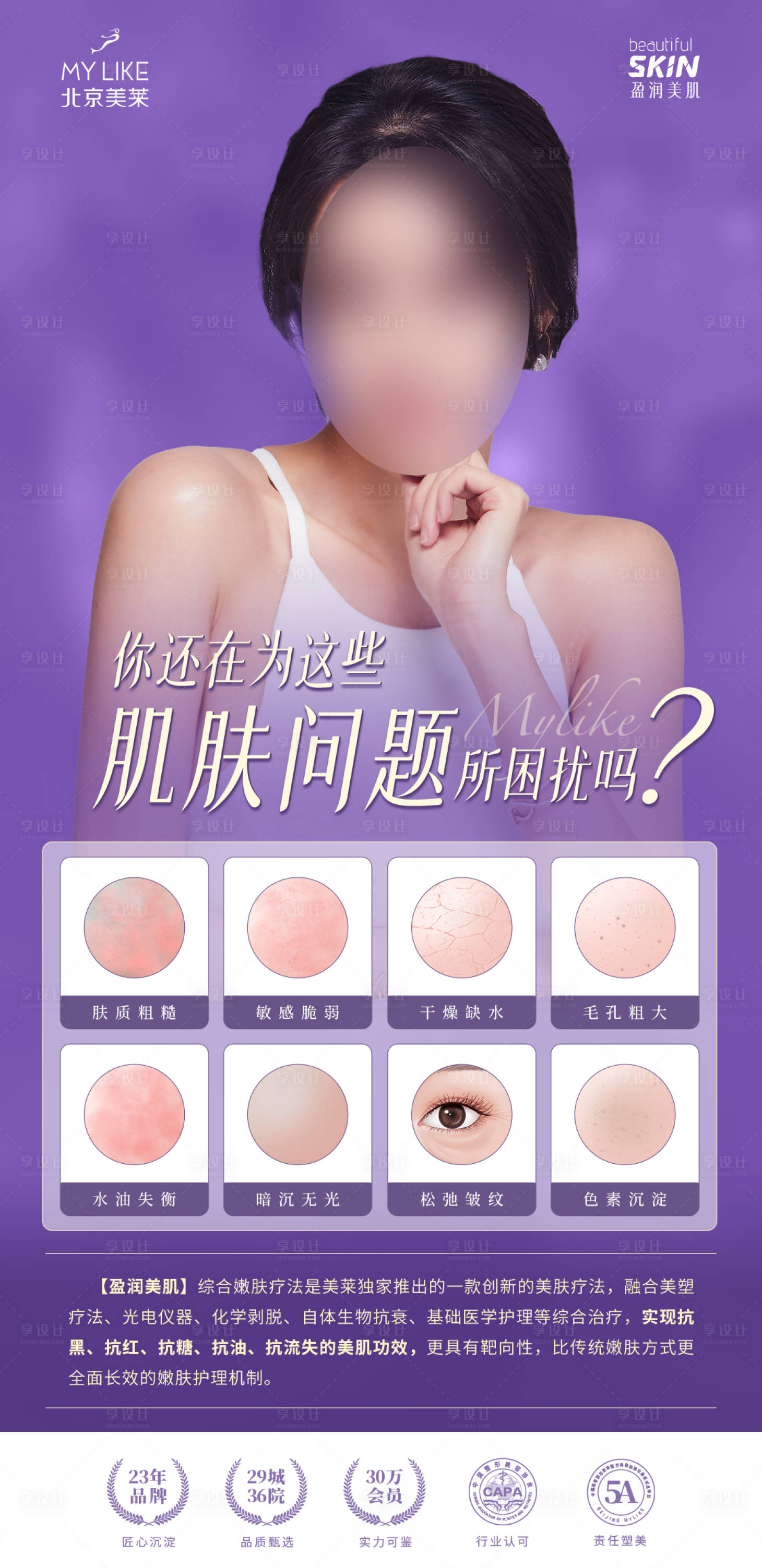 源文件下载【享设计】搜索编号：15880007999342814【皮肤问题科普海报】
