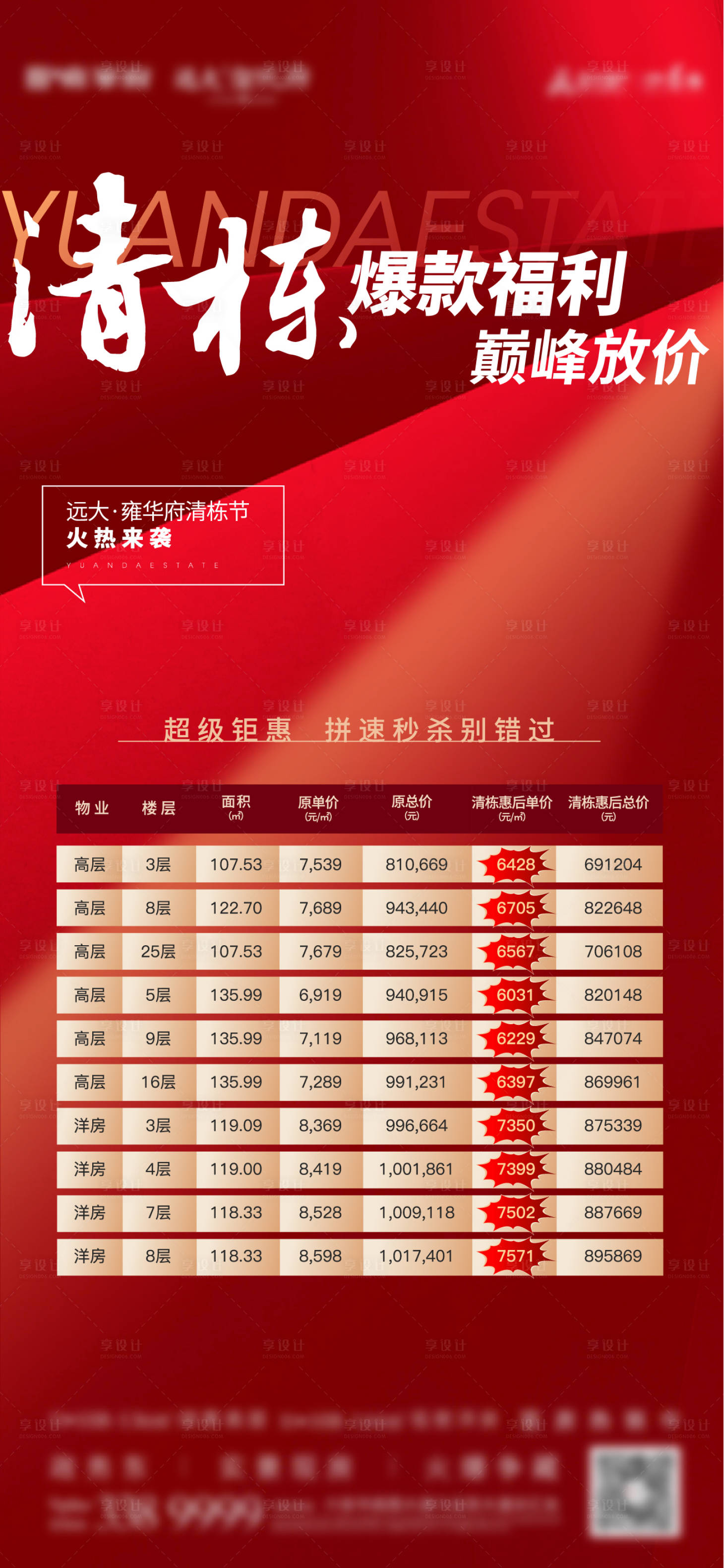 源文件下载【享设计】搜索编号：70920008084333517【地产清栋特价房海报】