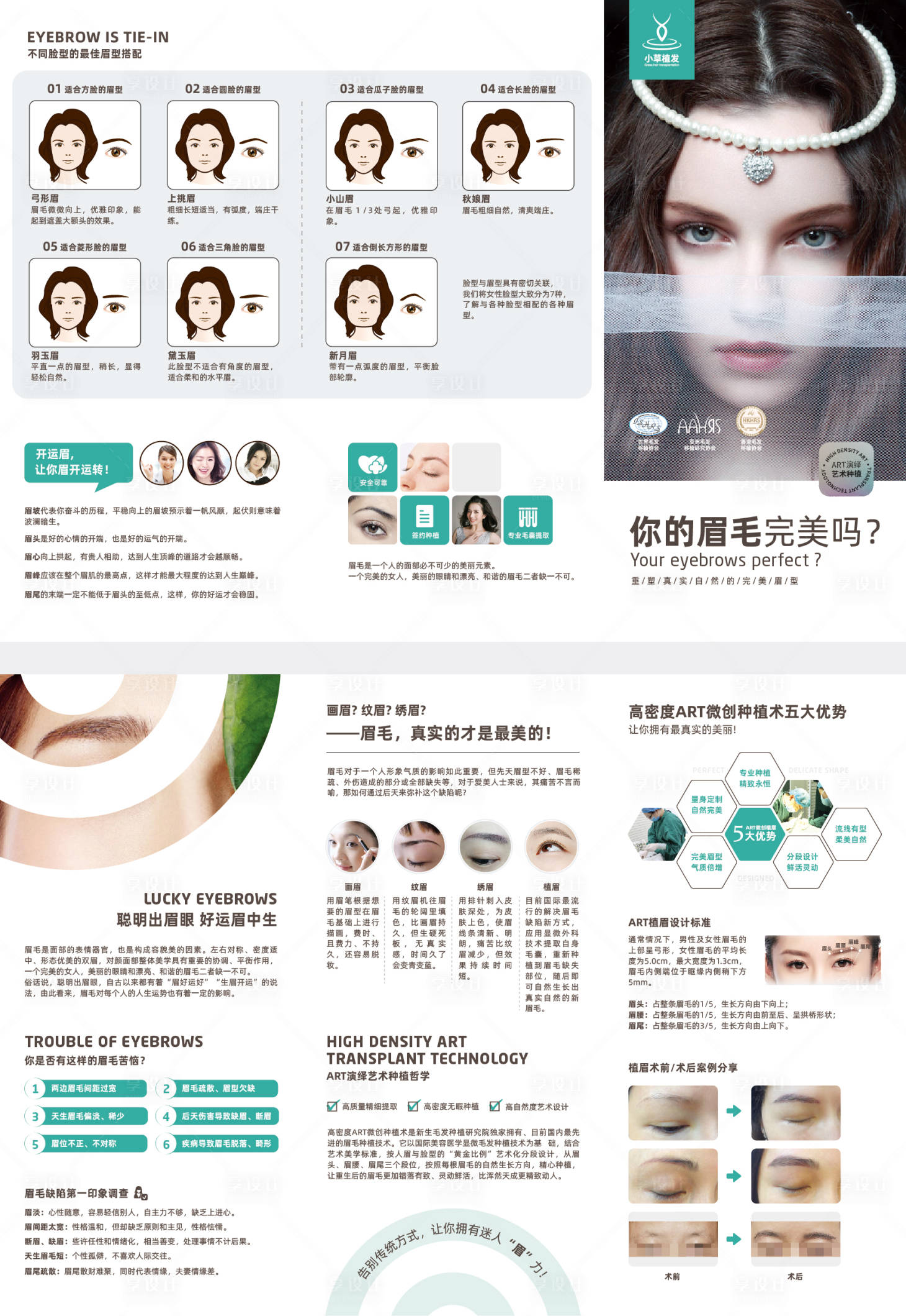 源文件下載【享設計】搜索編號：45950008227066060【眉毛含義科普介紹折頁設計】