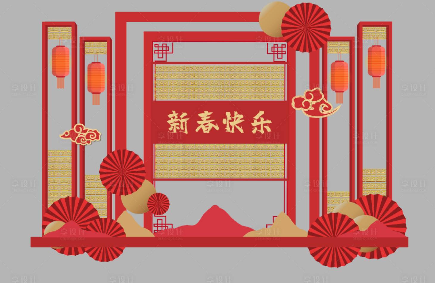 源文件下載【享設(shè)計(jì)】搜索編號：36590008151589330【新春快樂活動堆頭】