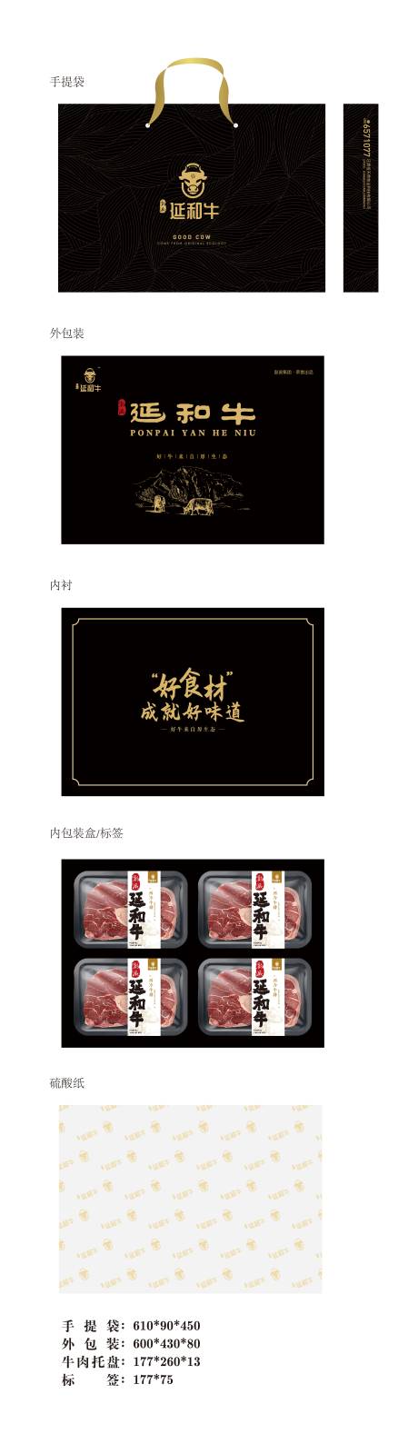 源文件下载【黑金延边牛肉包装设计】编号：15380008192694801