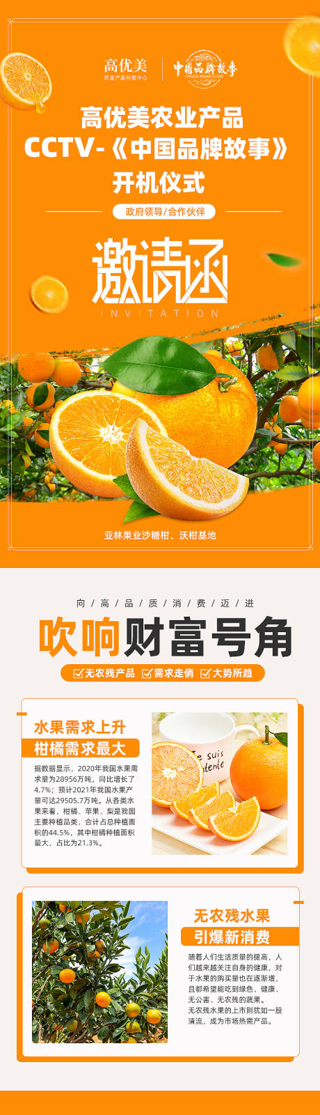 源文件下载【柑橘种植招商长图海报】编号：40780007951036803
