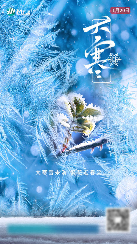 源文件下载【大寒节气移动端海报】编号：76640008149916352