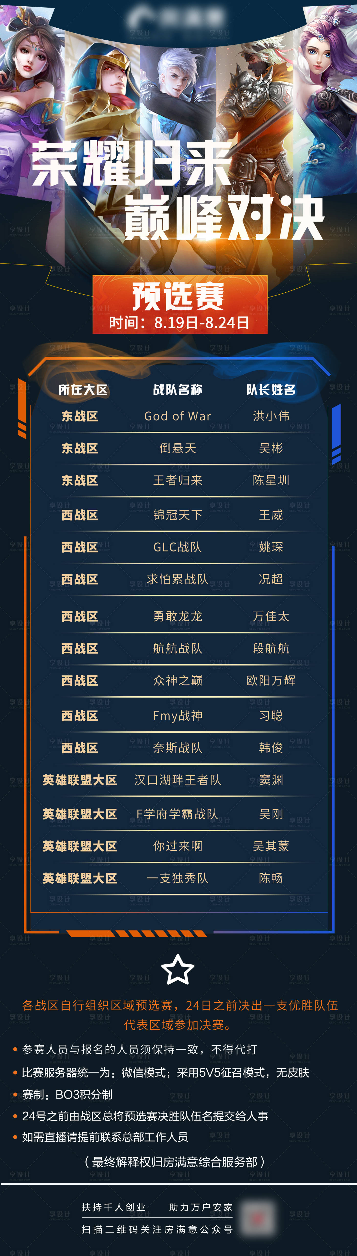 源文件下载【享设计】搜索编号：61450008011458290【王者荣耀比赛说明长图海报】